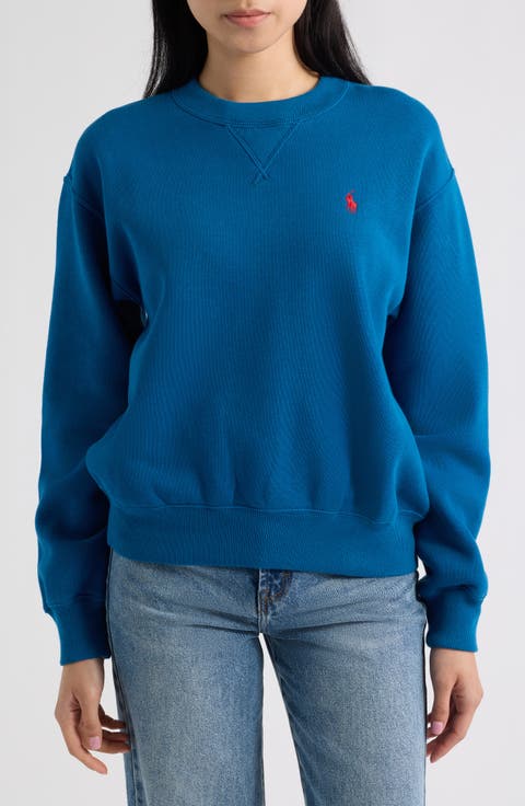 Logo Detail Cotton Blend Fleece Sweatshirt