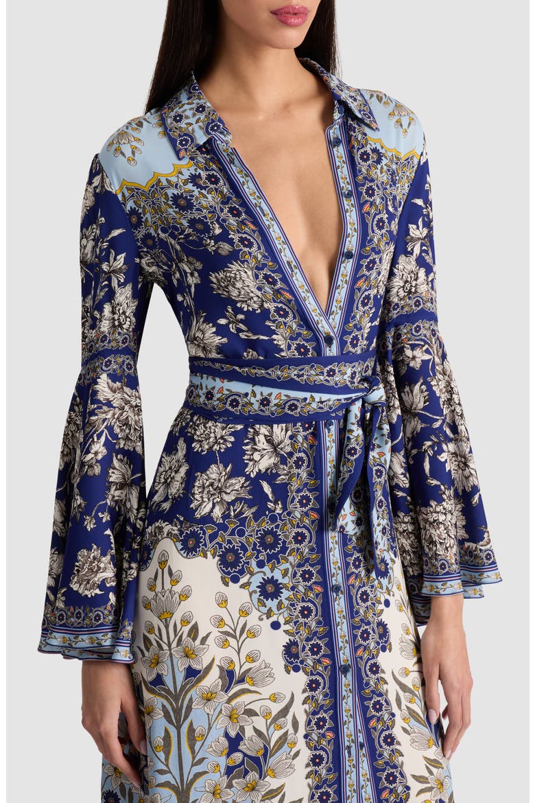 Chassidy Mixed Tapestry Print Long Sleeve Maxi Shirtdress, Alternate, color, FOREVERMORE