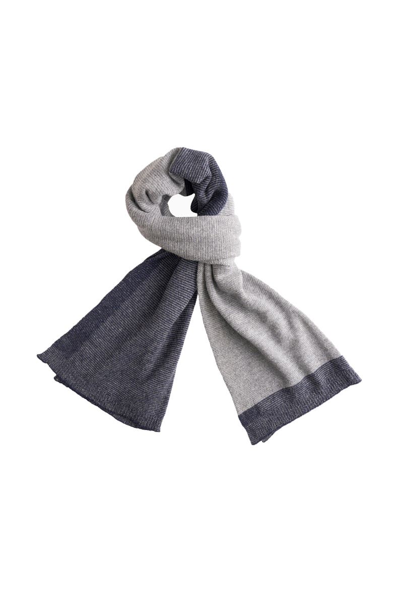 Monticelli Cashmere Cashmere Merino Ultra-Soft Marled Knit Scarf, Main, color, Grays Combo