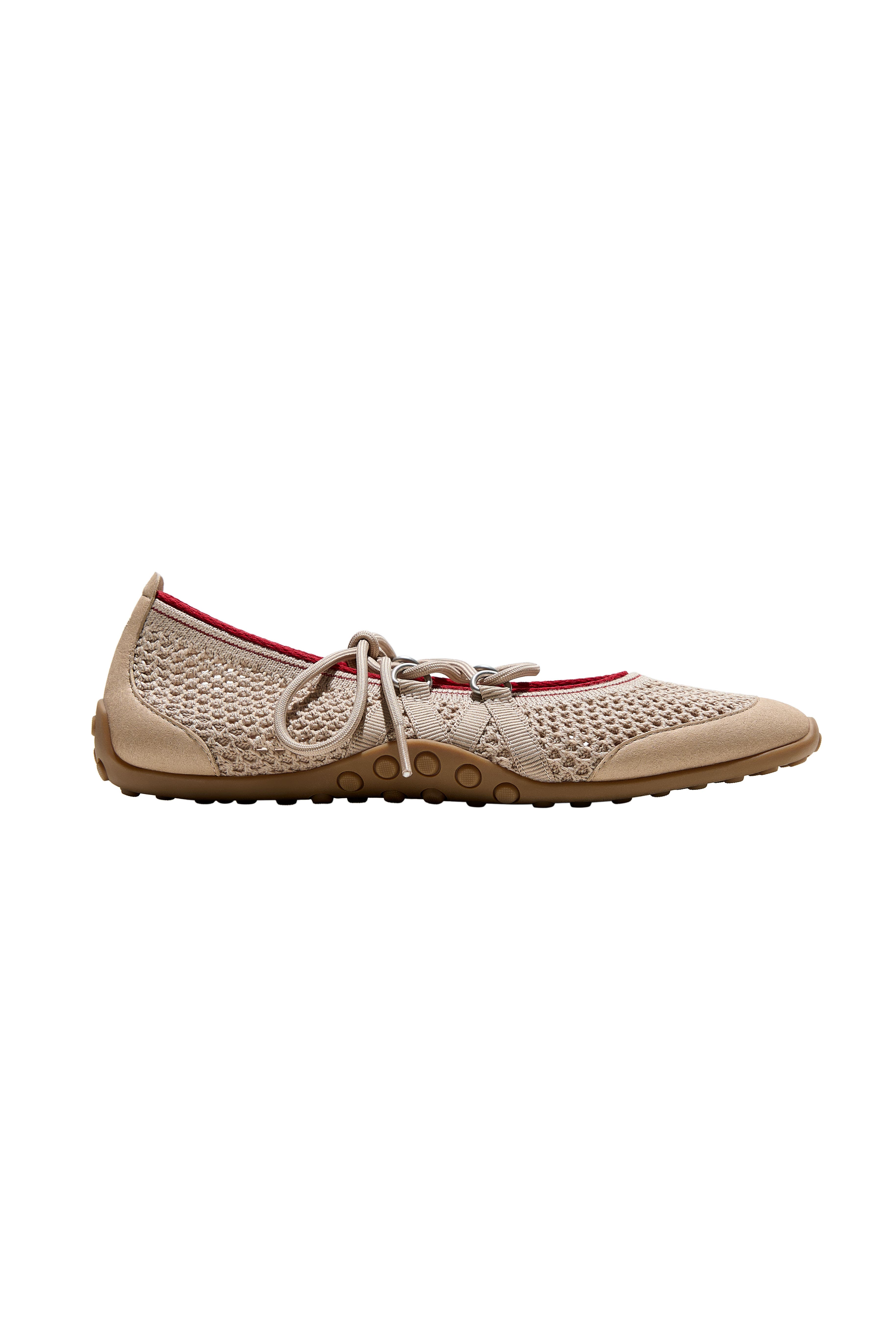 Cecily Square-Toe Ballet Flats Hybrid Mesh Mary Janes, Alternate, color, ALMOND MESH