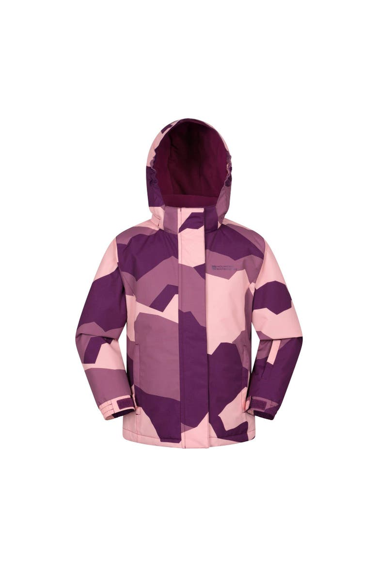 Childrens/Kids Snowdrop Watercolour Ski Jacket, Main, color, Berry