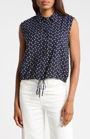 Adrianna Papell Floral Sleeveless Button-Up Top