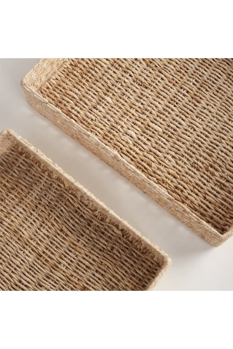 Juliet Abaca Nesting Rectangular Trays, Natural, Set of 2, Alternate, color, Brown