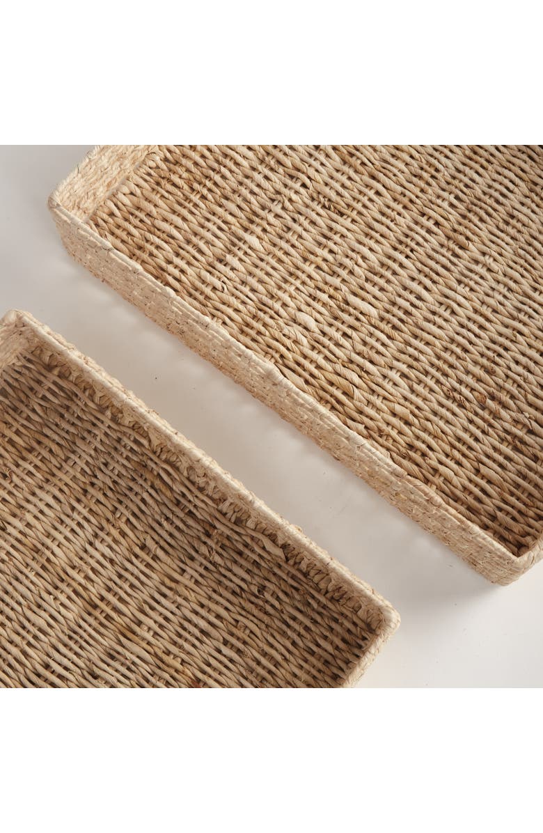 Napa Home & Garden Juliet Abaca Nesting Rectangular Trays, Natural, Set of 2, Alternate, color, Brown