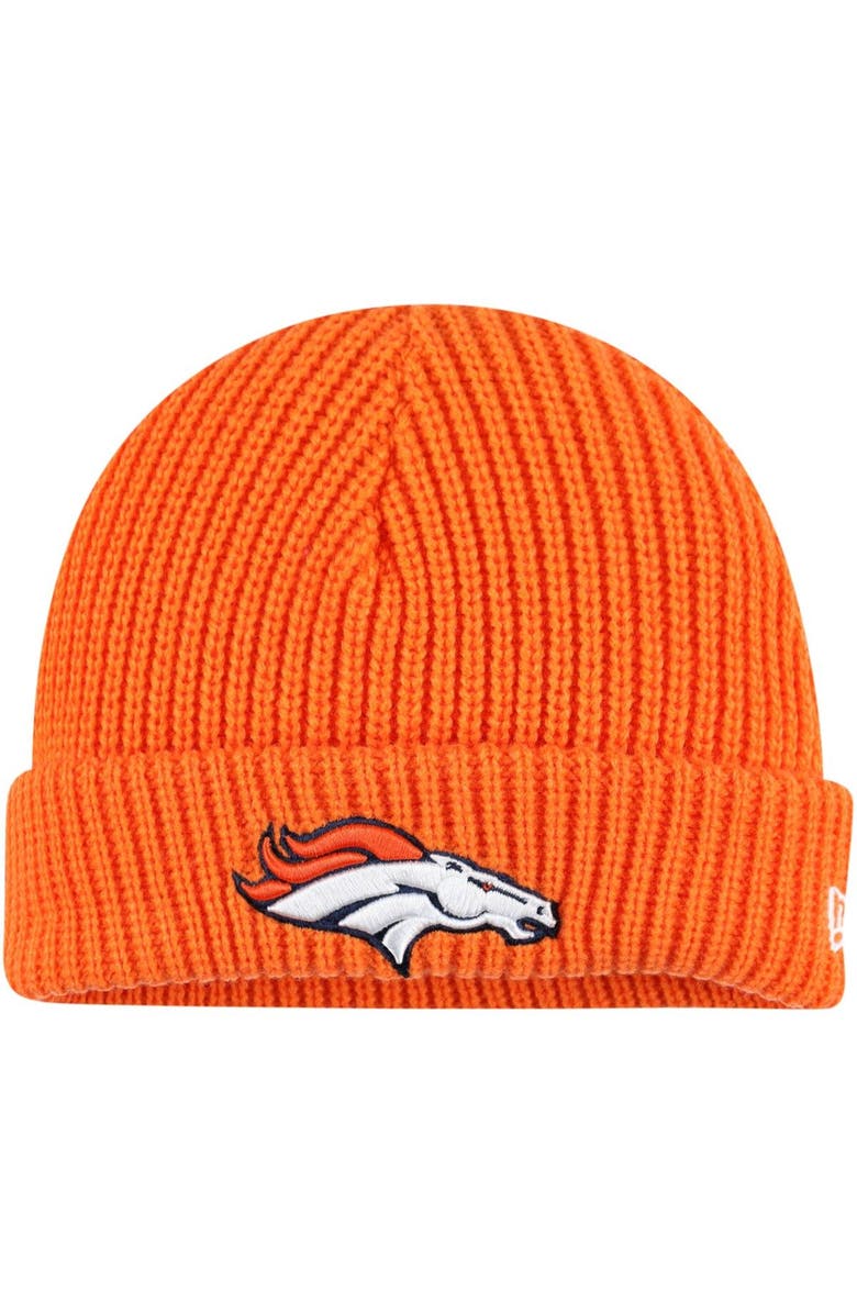 New Era Men's New Era Orange Denver Broncos Fisherman Skully Cuffed Knit Hat, Main, color, 