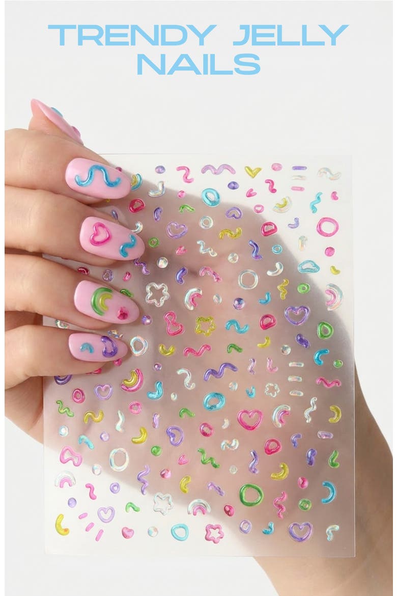 Kids' Jelly Nail Stickers, Alternate, color, PINK
