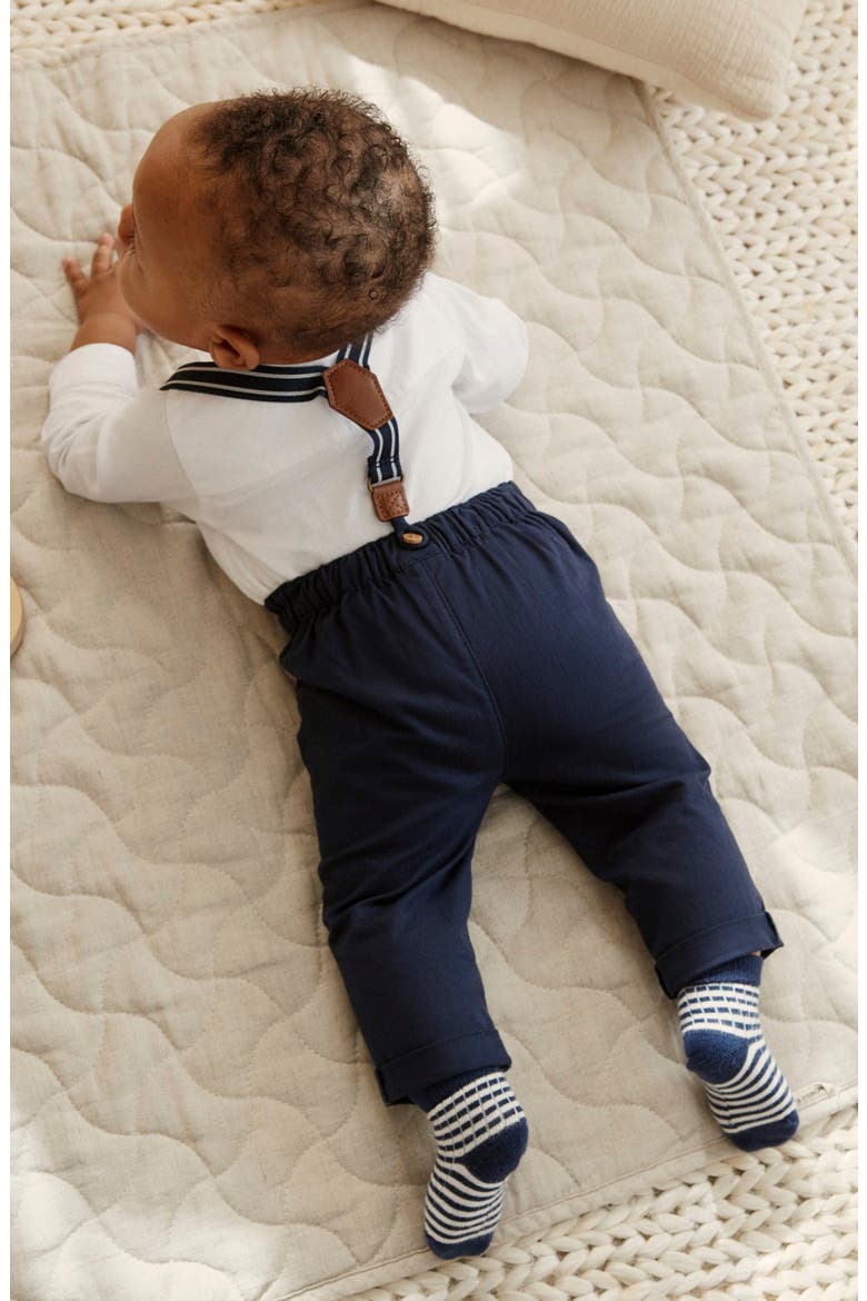 Kids' 3-Piece Shirt, Pants & Braces Set, Alternate, color, BLUE