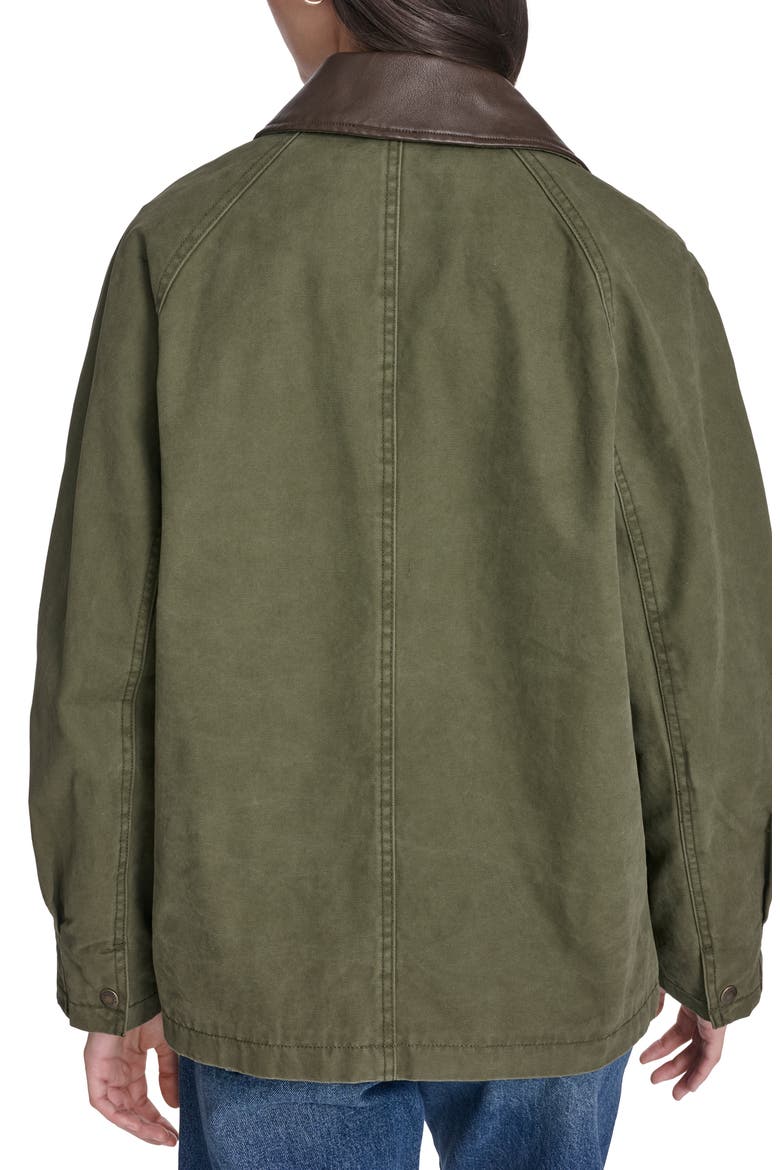Contrast Collar Field Jacket, Alternate, color, OLIVE