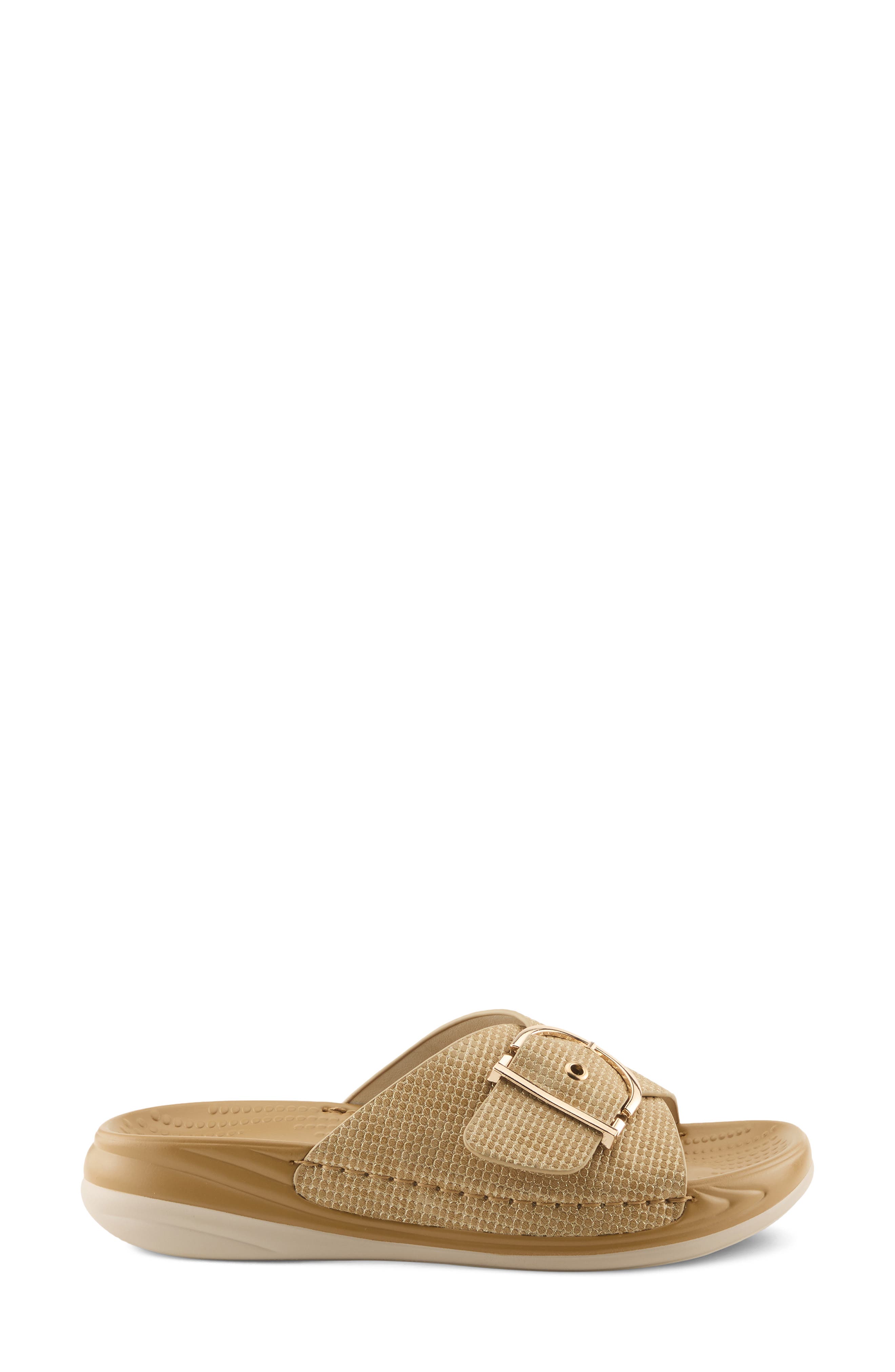 Brewer Slide Sandal, Alternate, color, TAN METALLIC