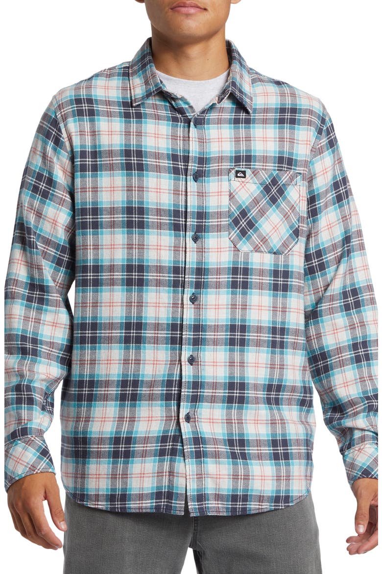 Ensign Classic Fit Plaid Flannel Button-Up Shirt, Main, color, WHITE MARBLE ENSIGN CLASSIC FL