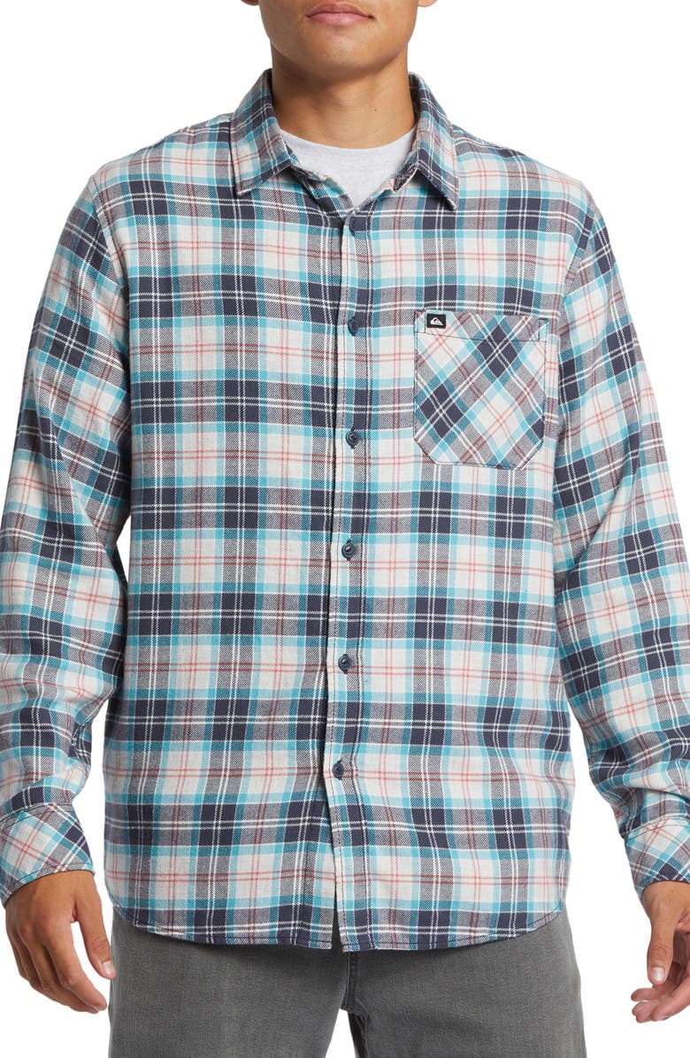 Quiksilver Ensign Classic Fit Plaid Flannel Button-Up Shirt, Main, color,