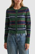 All in Favor Striped Cable Knit Cardigan