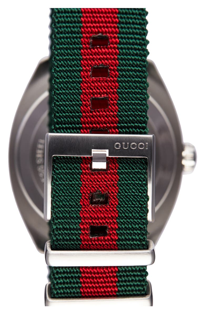 Gucci Stripe Fabric Strap Watch, 40mm, Alternate, color, 