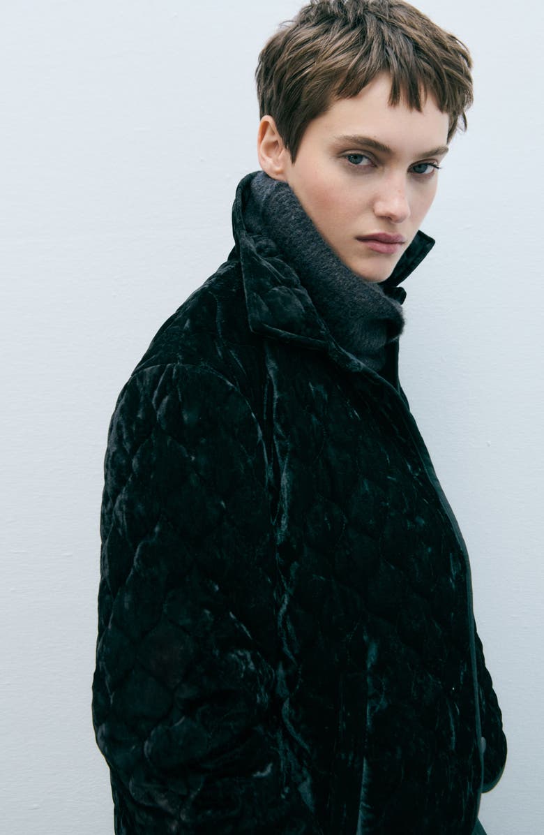 MANGO Velvet Quilted Jacket, Alternate, color, 