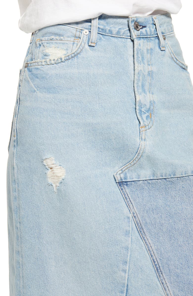 Citizens of Humanity Bria Reworked Nonstretch Denim Skirt, Alternate, color, 