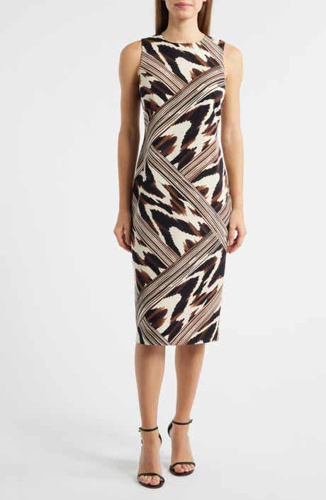 Print Sleeveless Midi Dress