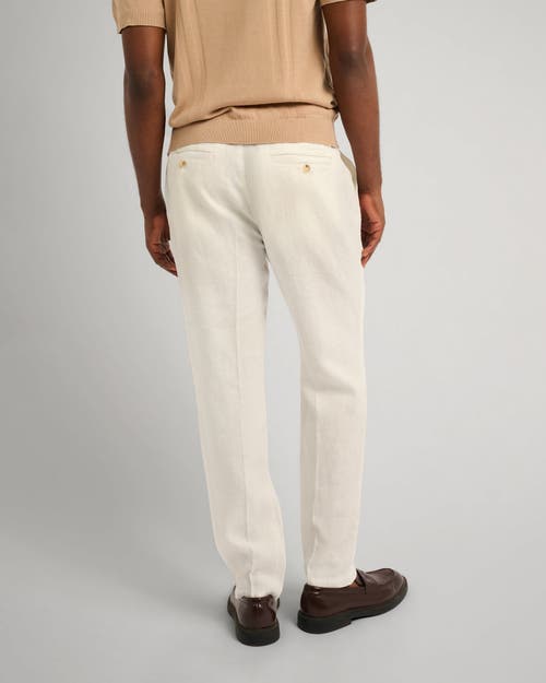 Onia Linen Tapered Pleated Trouser In White