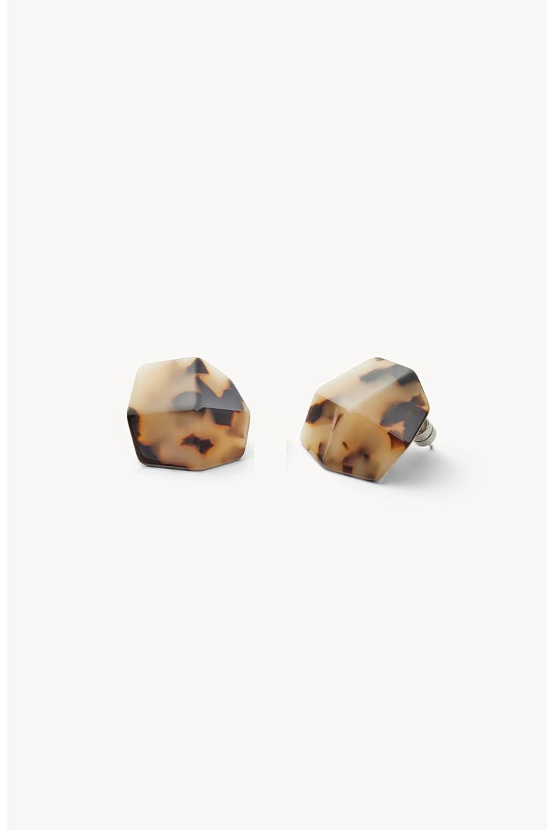 Sculpture Studs, Alternate, color, Blonde Tortoise