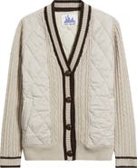 CITY BLUES Quilted Cable Stitch Cardigan