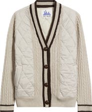 CITY BLUES Quilted Cable Stitch Cardigan