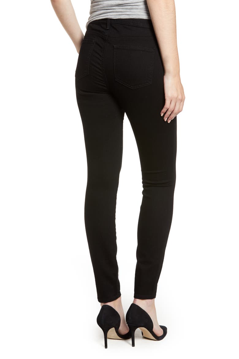 Ami High Waist Stretch Super Skinny Jeans, Alternate, color, BLACK