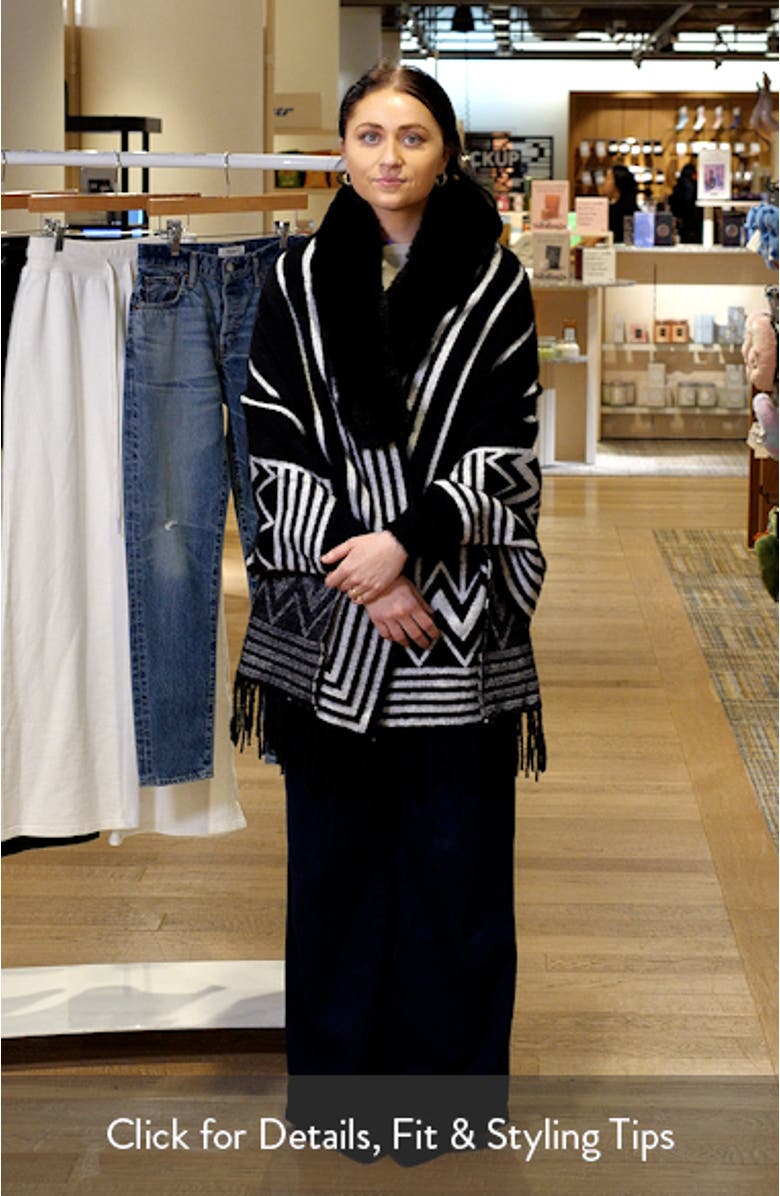 Lagertha Faux Fur Trim Wrap, sales video thumbnail