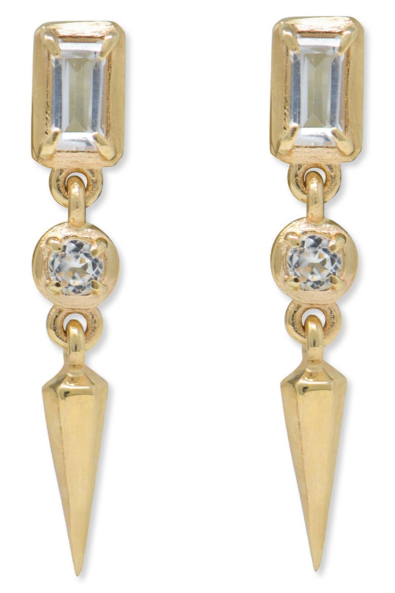 Melia Carr Dagger Earrings, Main, color, YELLOW GOLD