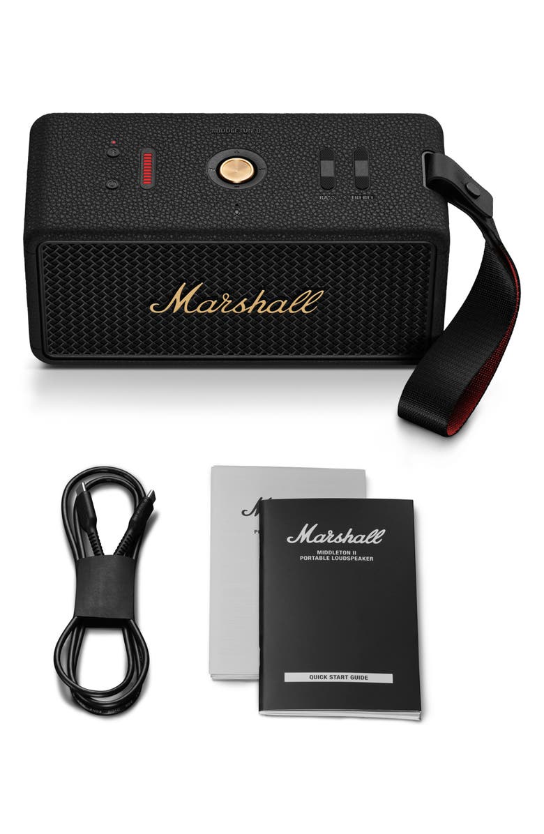 Marshall Middleton II Portable Bluetooth<sup
®</sup
 Speaker, Alternate, color, Black And Brass