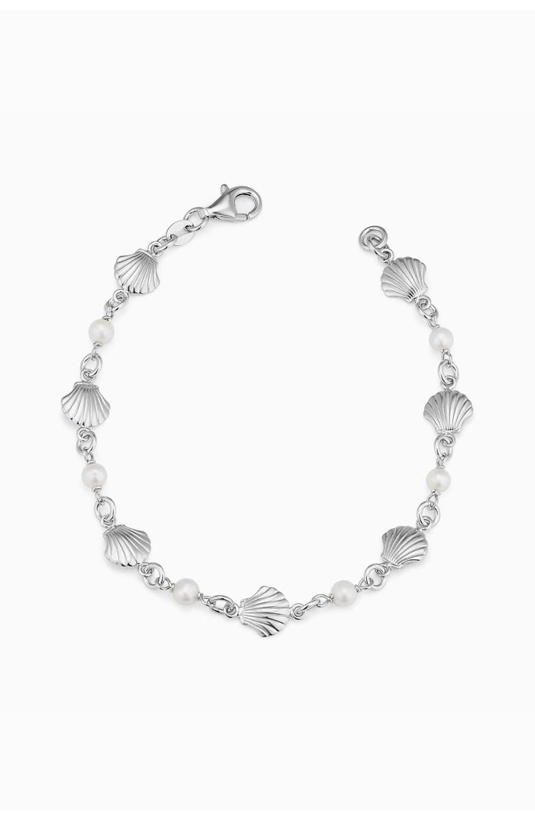Oradina Sterling Silver Ocean Treasures Station Bracelet, Main, color, Silver