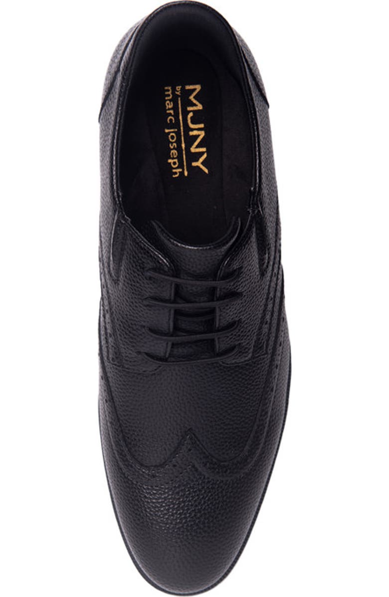 Marc Joseph New York Howard Street Hands Free Technology Leather Wingtip Dress Oxford, Alternate, color, Black Grainy Leather