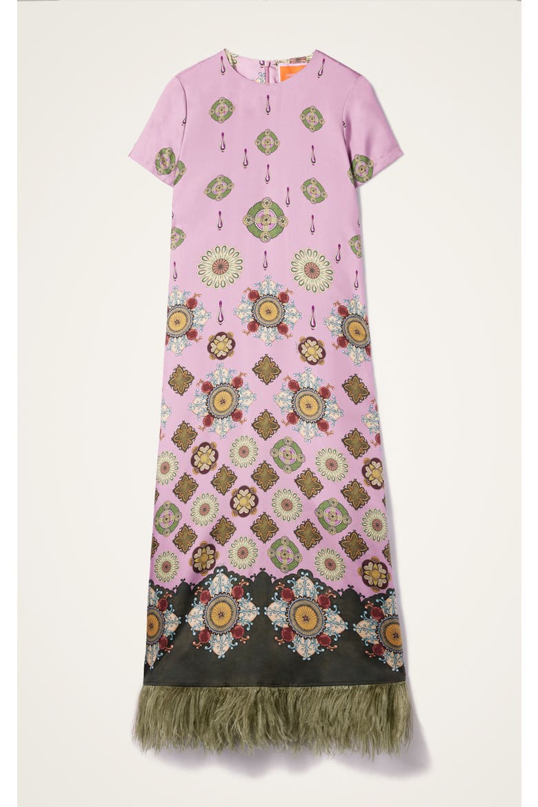 Swing Dress With Feathers, Alternate, color, Nucleus Placée Dusty Pink