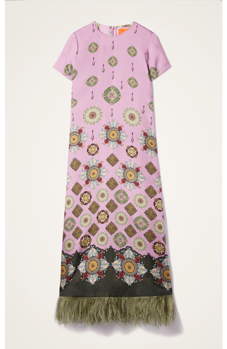 La DoubleJ Swing Dress With Feathers, Alternate, color, Nucleus Placée Dusty Pink