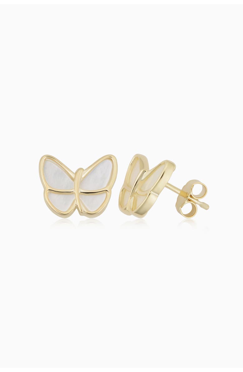 Oradina 14K Yellow Gold Flutter By Studs, Alternate, color, Yellow Gold