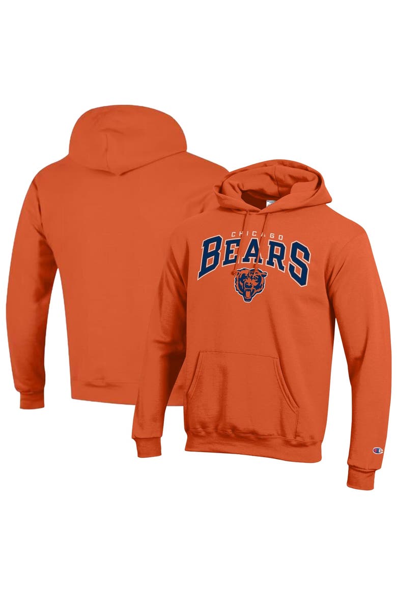 Men's Champion Orange Chicago Bears Powerblend Arch over Logo Hoodie, Main, color, Orange