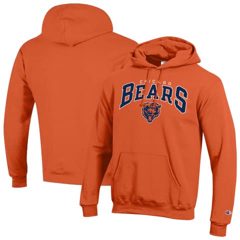 Men's Champion Orange Chicago Bears Powerblend Arch over Logo Hoodie
