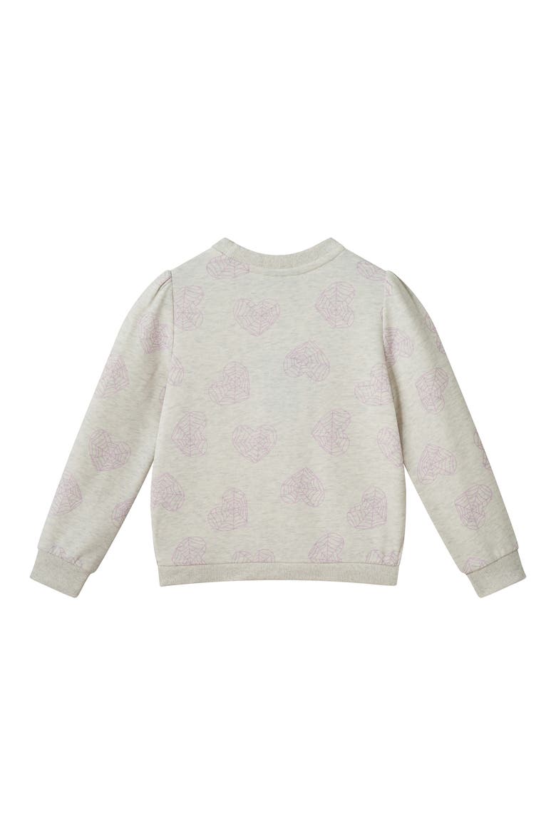 Kids' Spider Web Print Sweatshirt, Alternate, color, BEIGE PUMPKIN