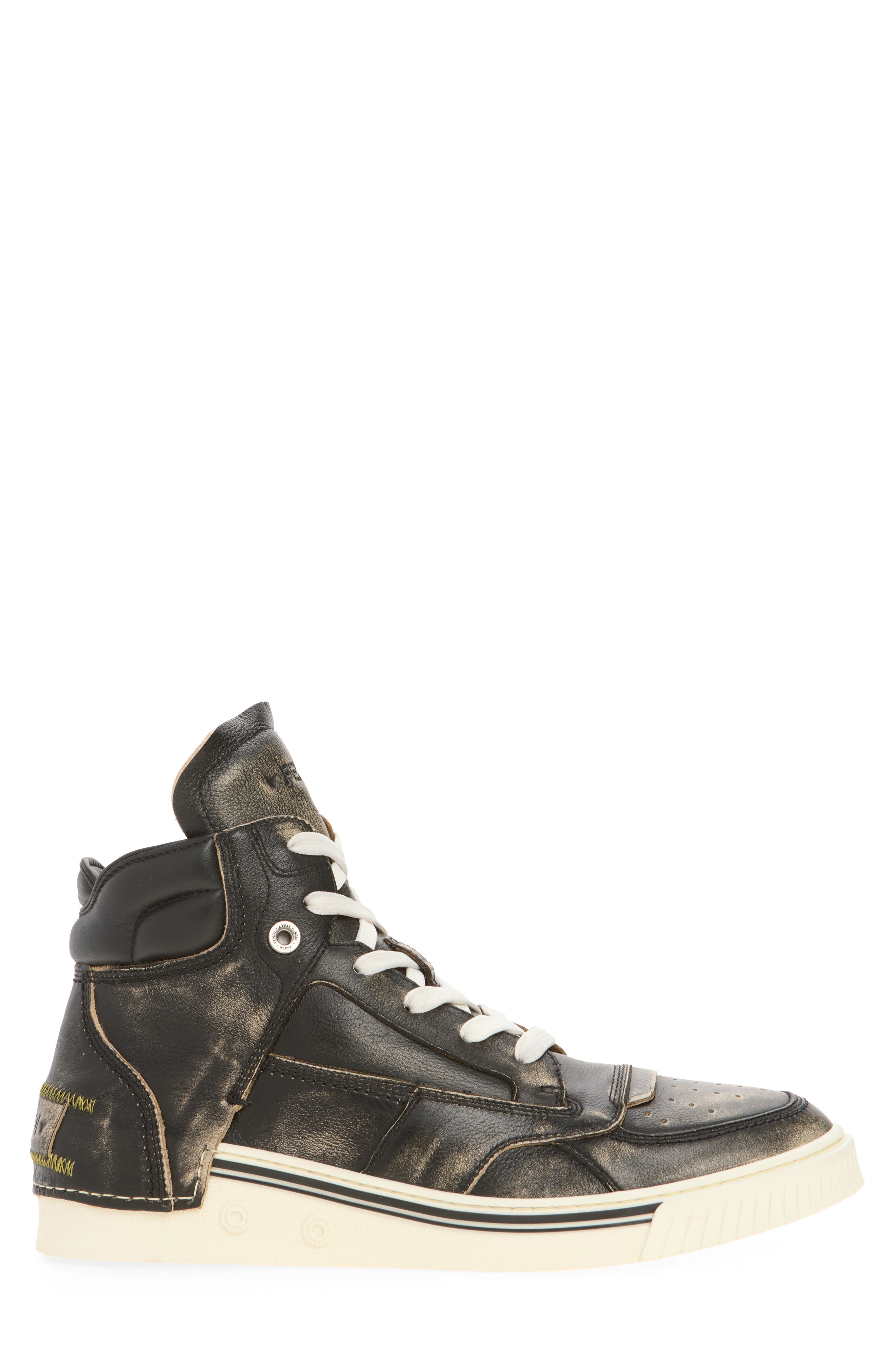 Fender Distressed High Top Sneaker, Alternate, color, NERO BEIGE NERO