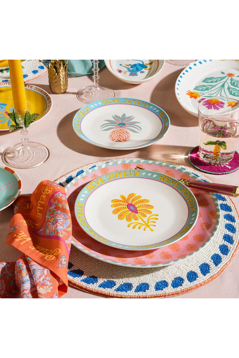 Porcelain Fruit Cake Plate 2 Pcs Set, Alternate, color, White