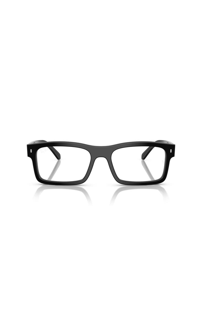 Ray-Ban 56mm Rectangle optical glasses, Alternate, color, Black