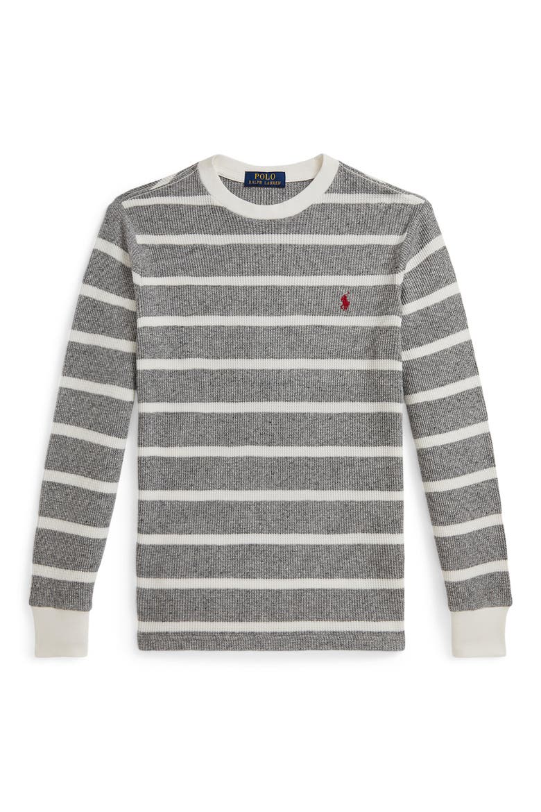 Long Sleeve Cotton Waffle T-Shirt, Main, color, GREY