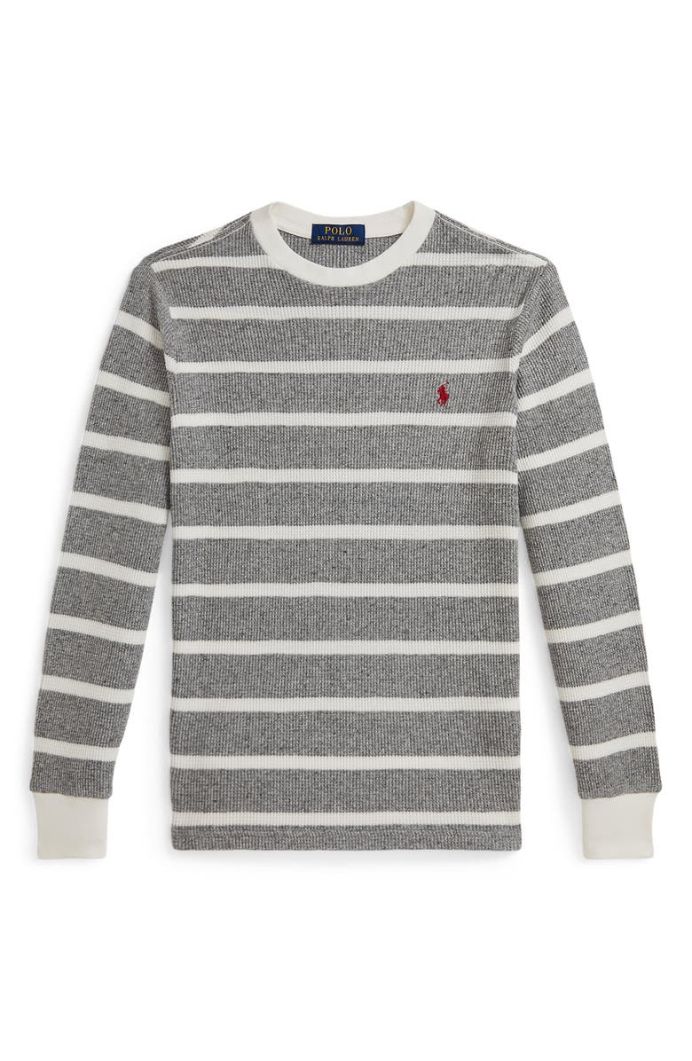 Polo Ralph Lauren Long Sleeve Cotton Waffle T-Shirt, Main, color, Grey