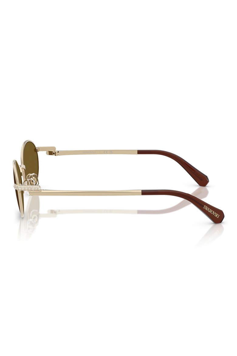 53mm Oval Sunglasses, Alternate, color, PALE GOLD / LIGHT BROWN