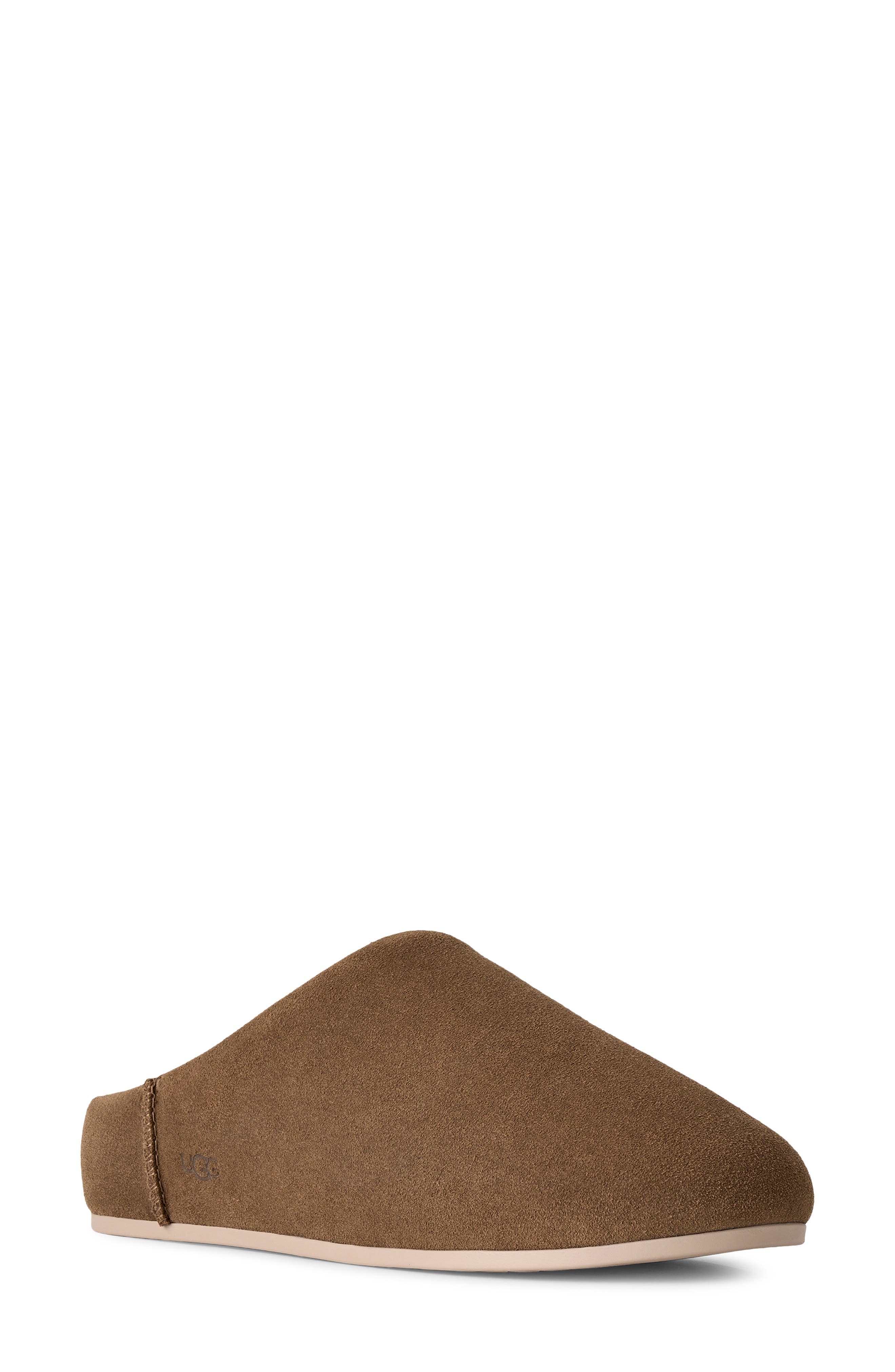 Elea Waterproof Suede Slipper, Main, color, LIGHT BRONZE