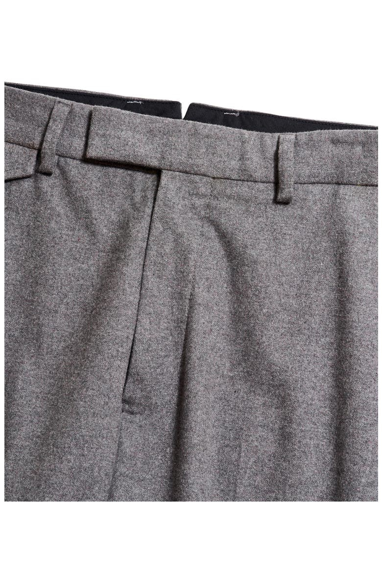 Flat Front Cotton Flannel Dress Pants, Alternate, color, GREY HEATHER