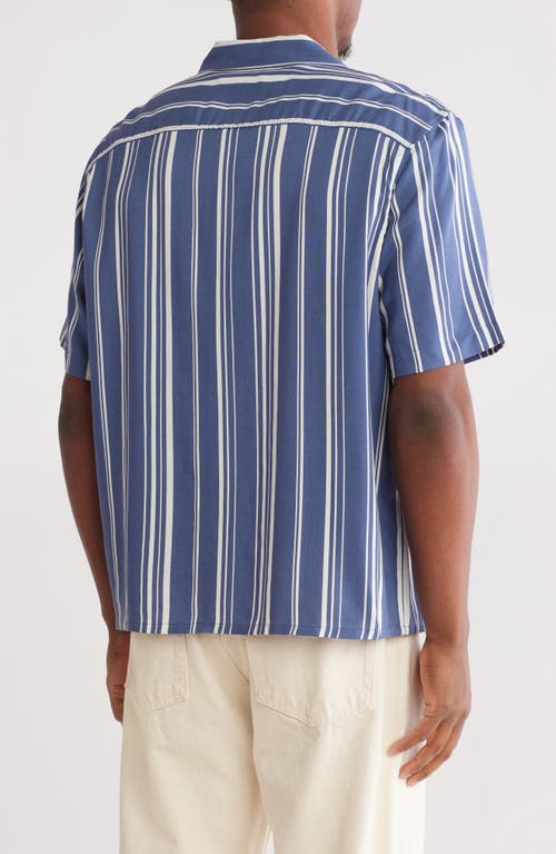 Abound Stripe Camp Shirt In Blue Indigo Link Stripe