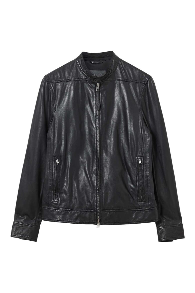 Colt Leather Jacket, Alternate, color, BLACK