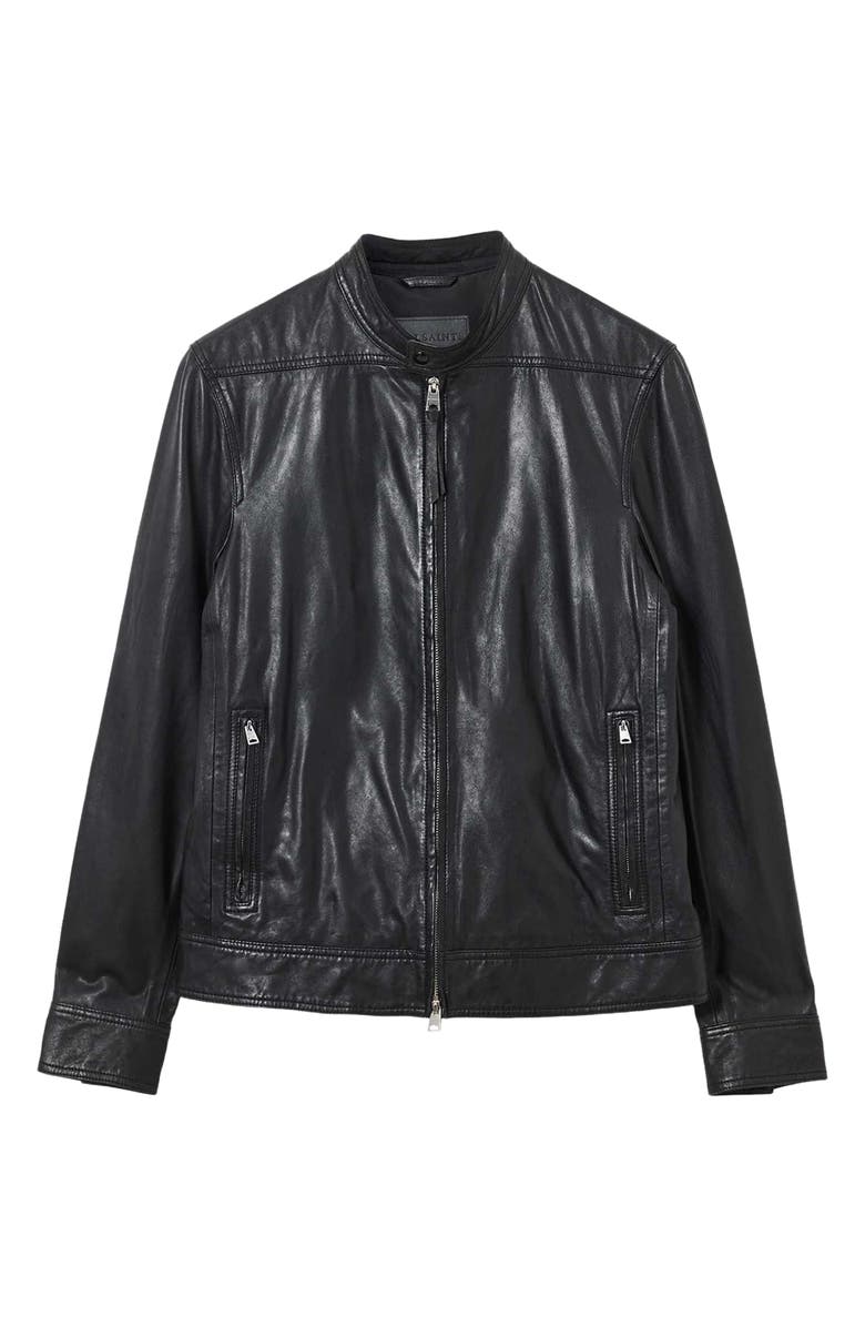 AllSaints Colt Leather Jacket, Alternate, color, Black