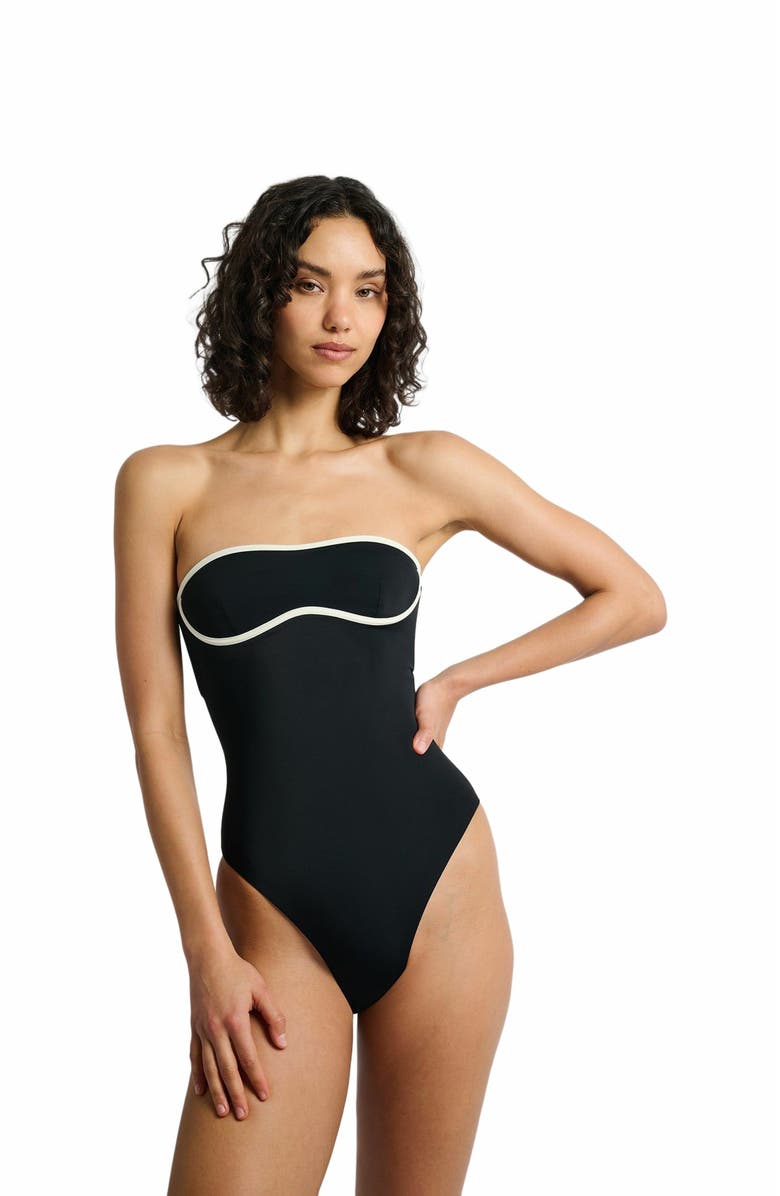 Onia Thea One Piece, Alternate, color, Black/Egret
