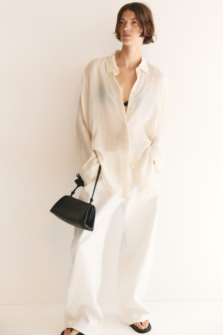 Viscose Shirt, Alternate, color, Light beige