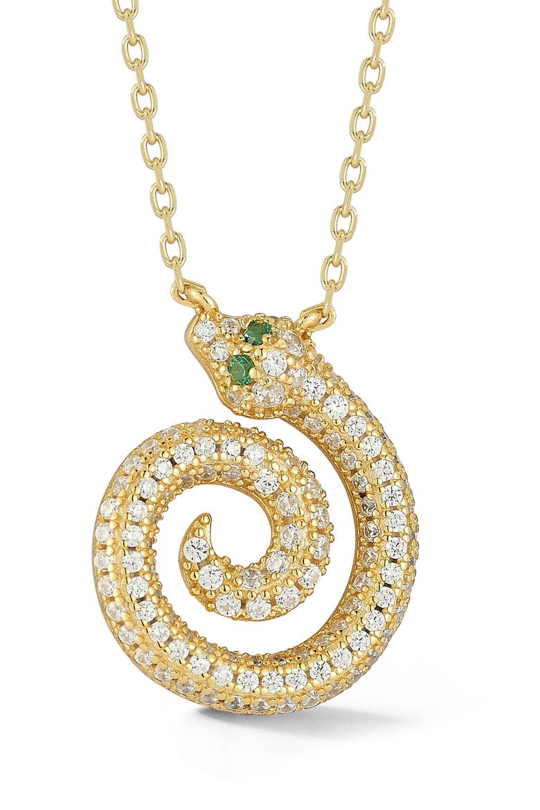 Swirl Snake Pendant Necklace, Main, color, GOLD
